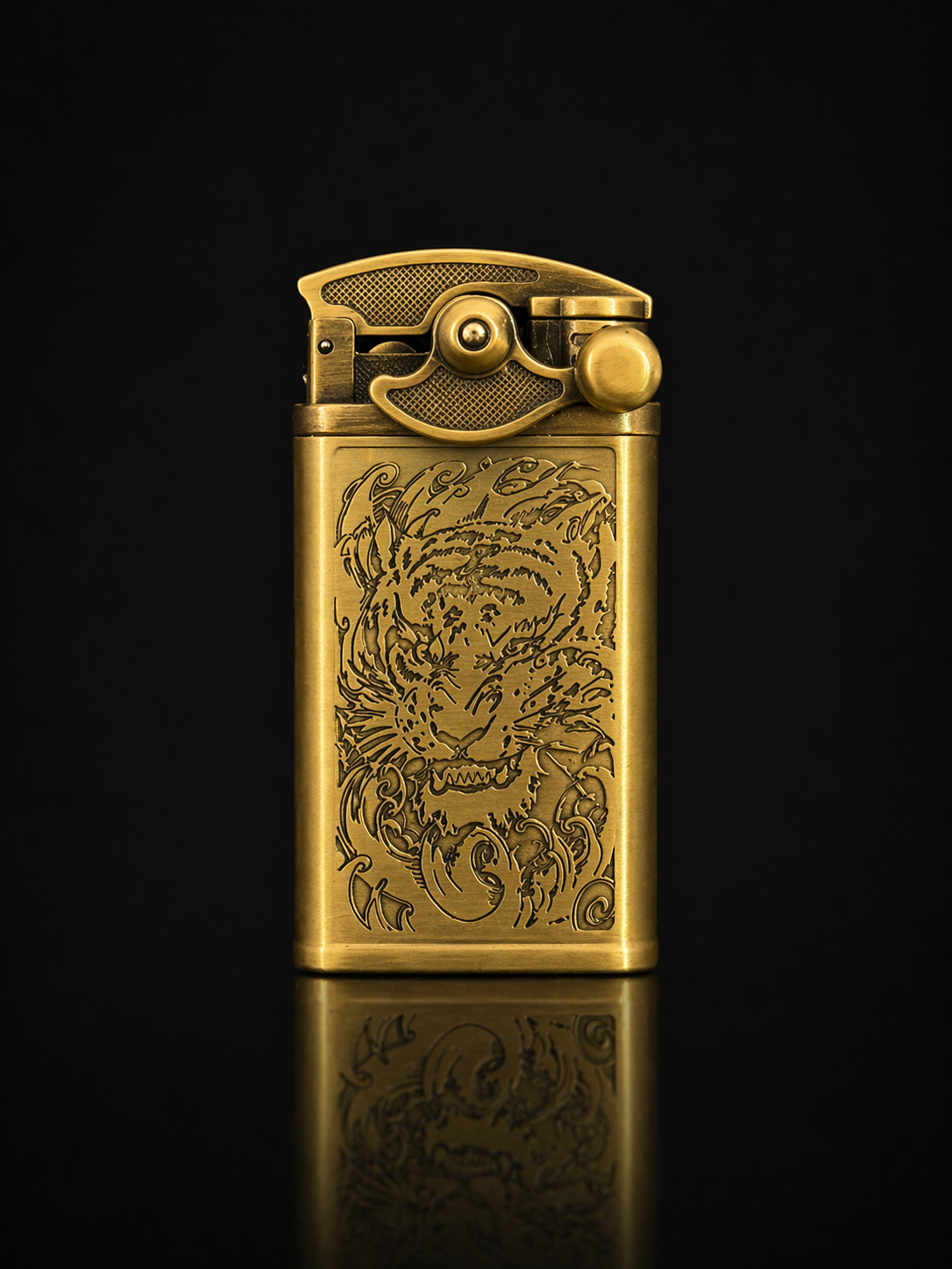 Tiger Gold Lighter | Windproof Engraved Metal Lighter