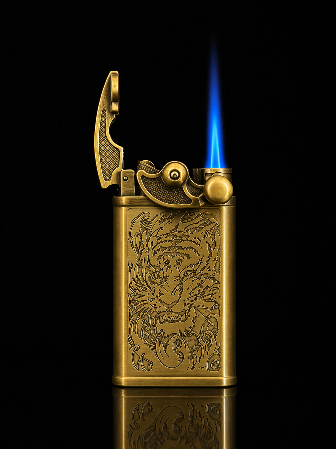 Tiger Gold Lighter | Windproof Engraved Metal Lighter alternate